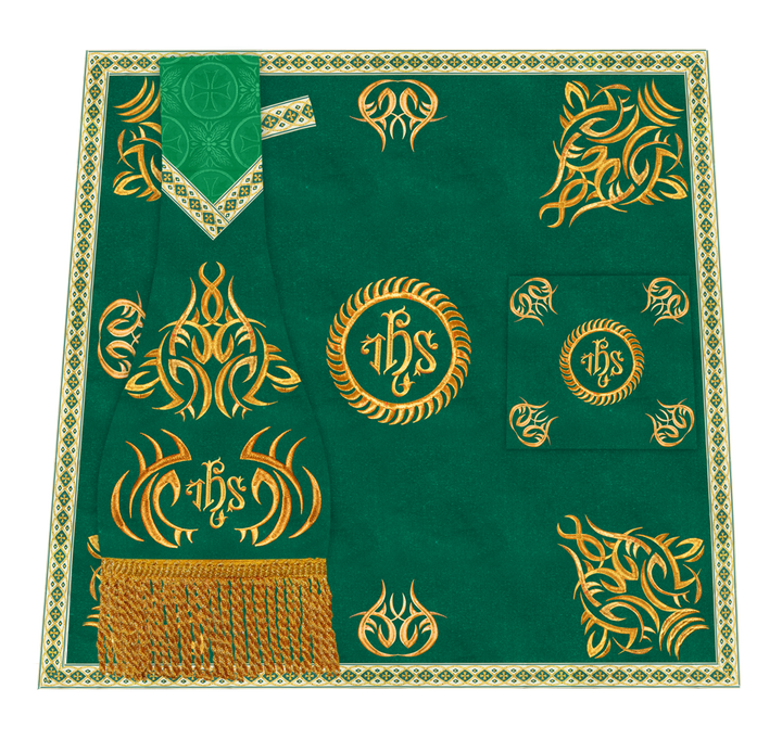 Ornate mass Set with Embroidered trims and motif