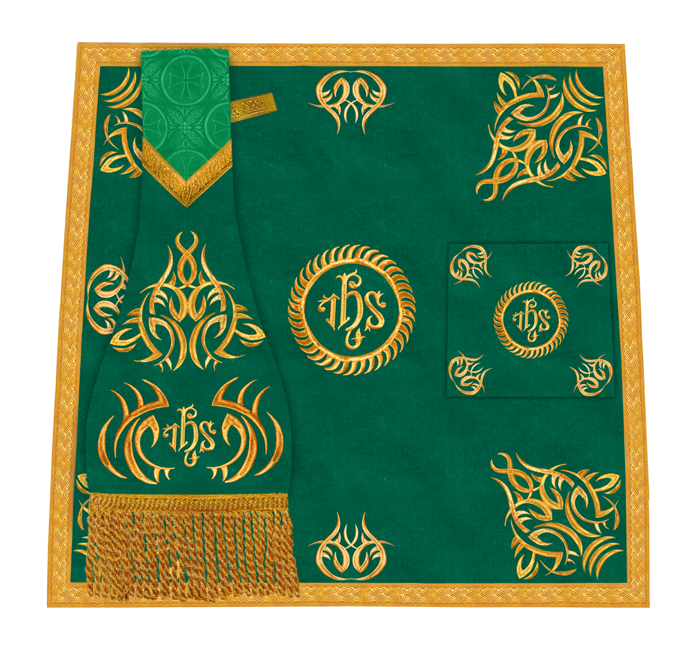 Liturgical Altar Table Cloth with Elegant Embroidery Trims