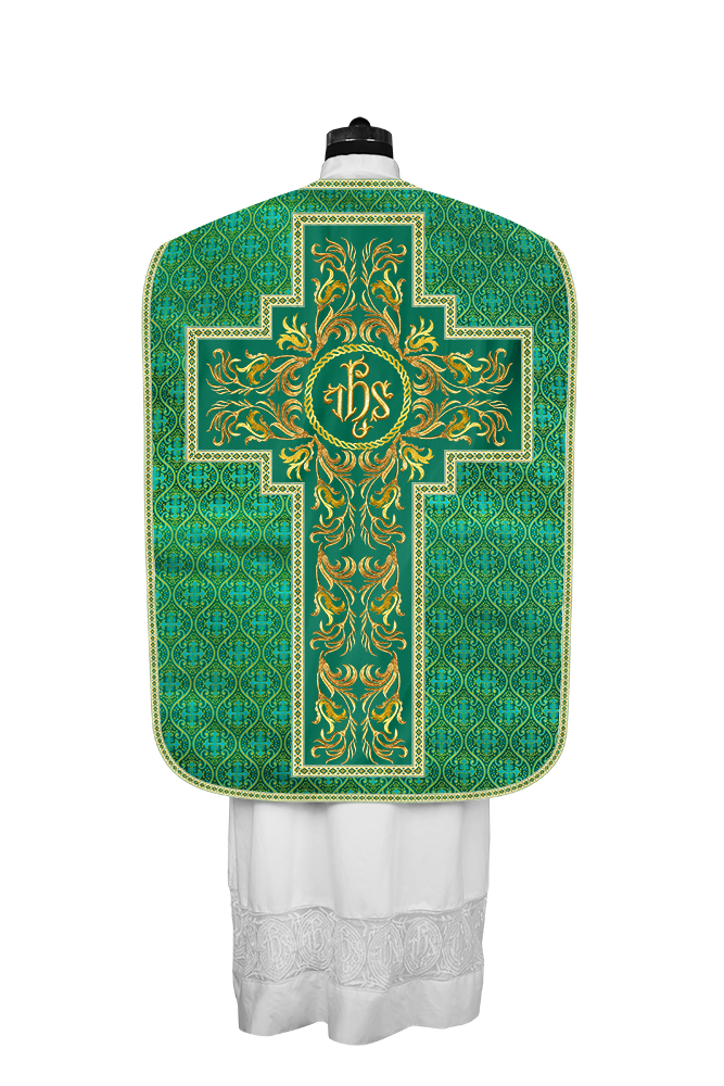Roman Chasuble Vestment With Woven Braids and Trims
