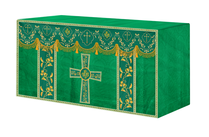 Altar Table Cloth With Floral Embroidery trims