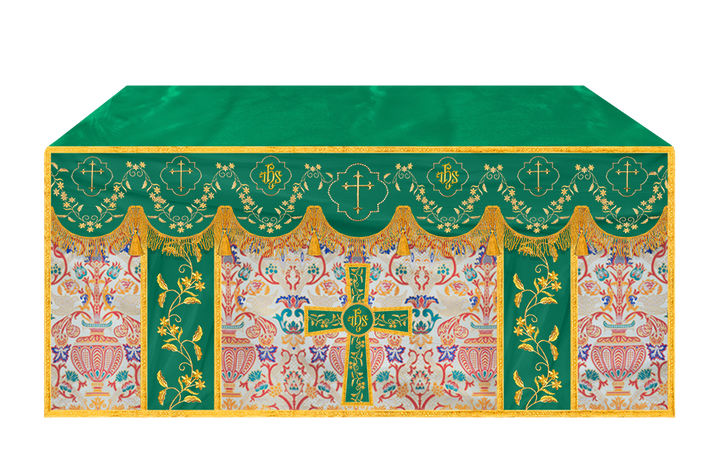 Floral Embroidery Tapestry Altar Cloth with motif