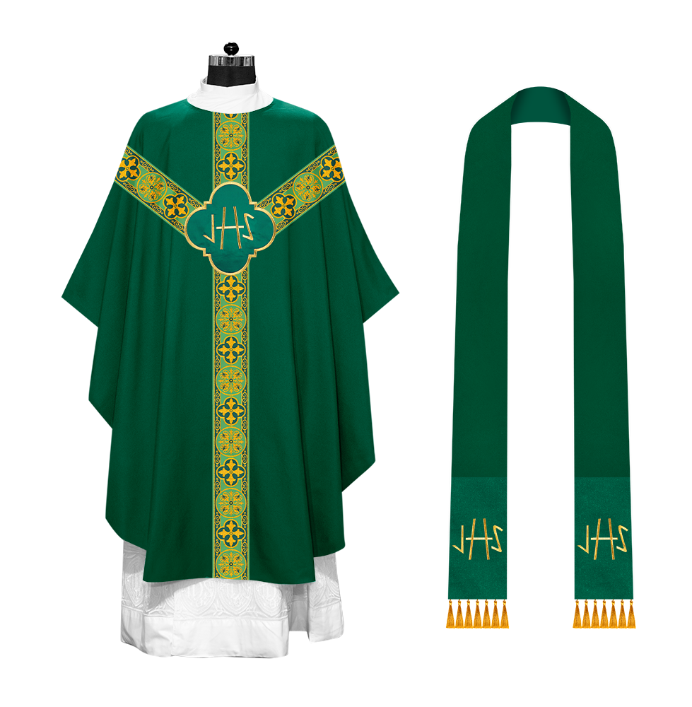 Gothic Chasuble with Cross Braided Trims