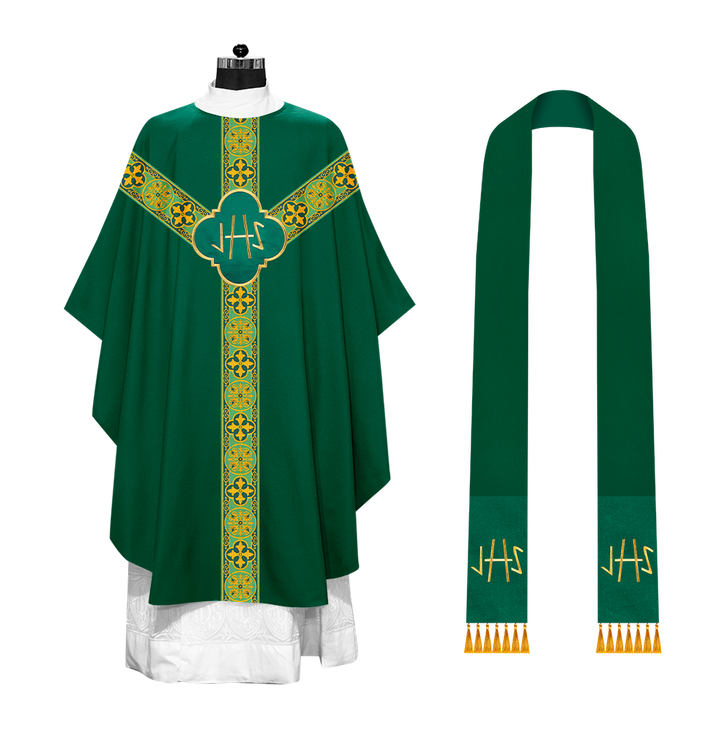 Gothic Chasuble with Cross Braided Trims