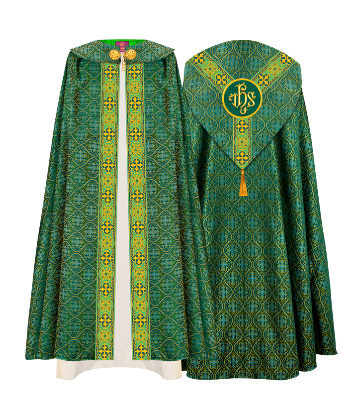 Gothic Cope Vestment with Y Type Motif and Braided Trims