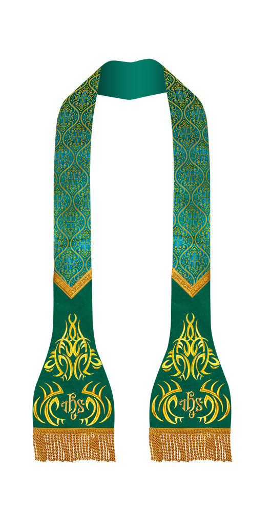 SET OF 4 ROMAN STOLE WITH SPIRITUAL MOTIF