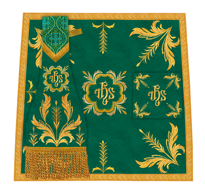 Set of Four Roman Chasuble with liturgical motifs