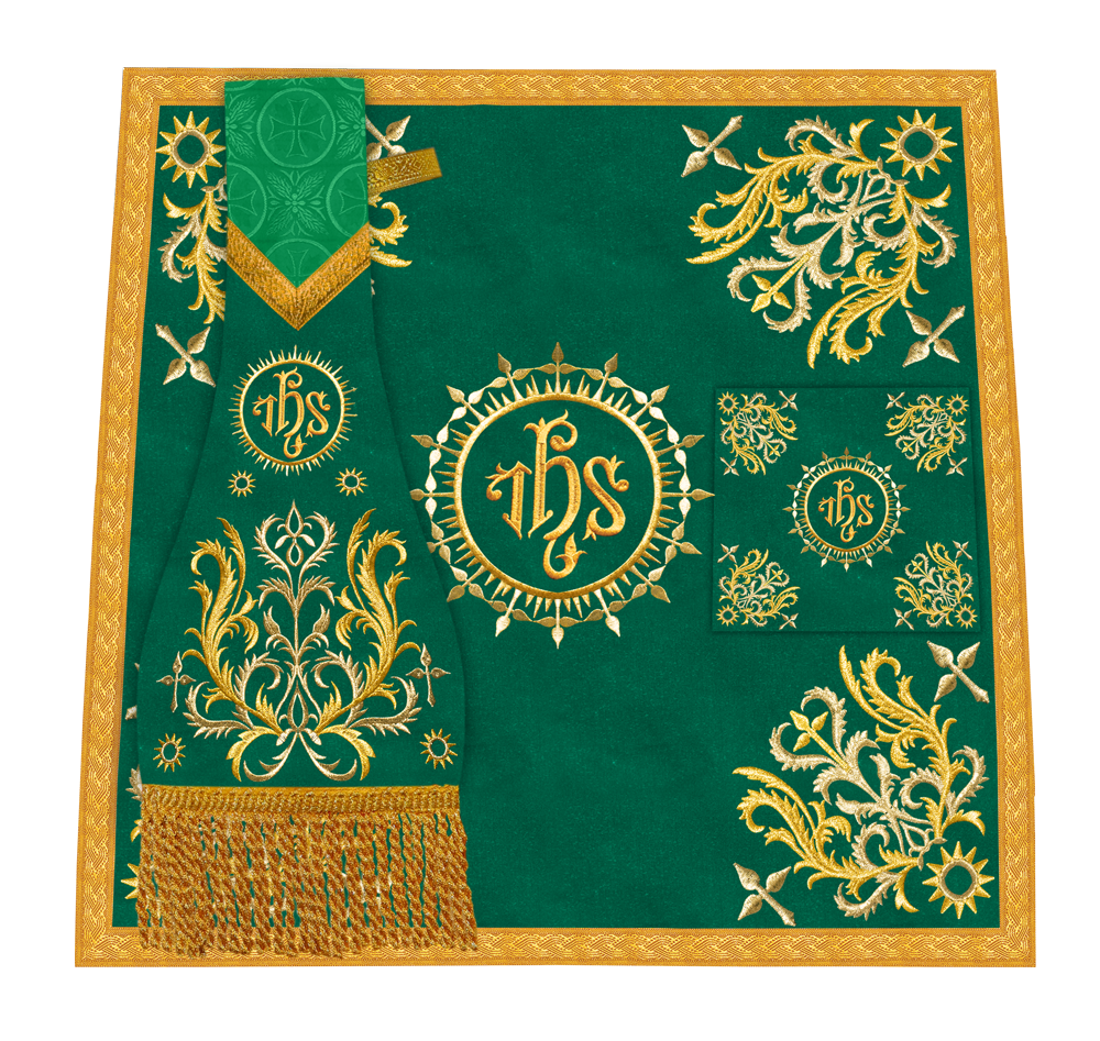 Premium Altar Mass Set with Ornate Embroidered Trims