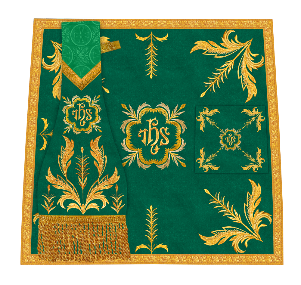 Handcrafted Church Altar Cloth with Detailed Embroidered Trims