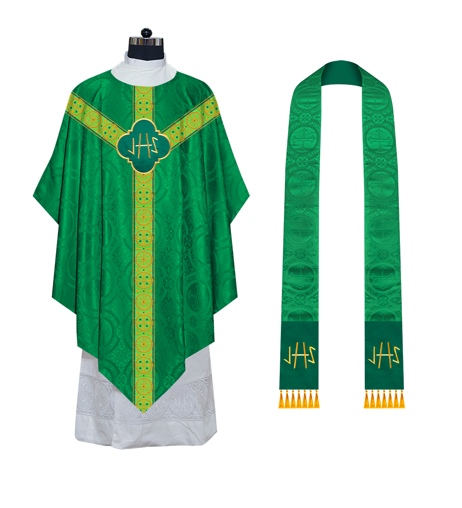 Divine Pugin Chasuble with Braided Lace Orphrey