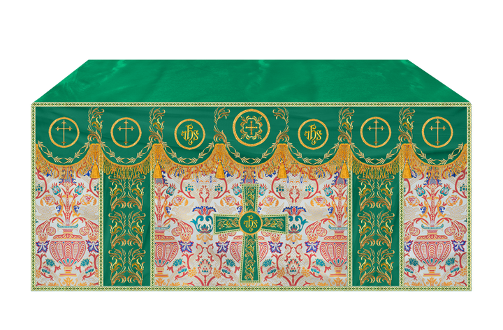 Traditional Tapestry Altar Cloth with Embroidery Details