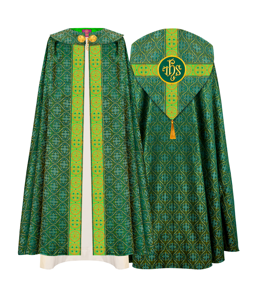 Gothic Cope Vestment with Cross Type Braided Motif