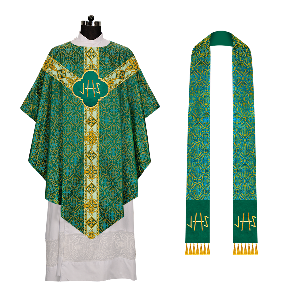 Pugin Chasuble with Intricate Embroidery and Orphrey Details