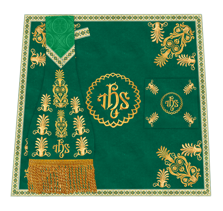 Traditional Altar Cloth with Embroidered Cross & Braided Trims
