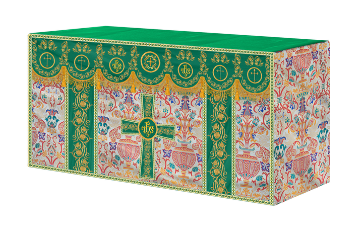 Tapestry  Altar Cloth with Liturgical Motif and Trims