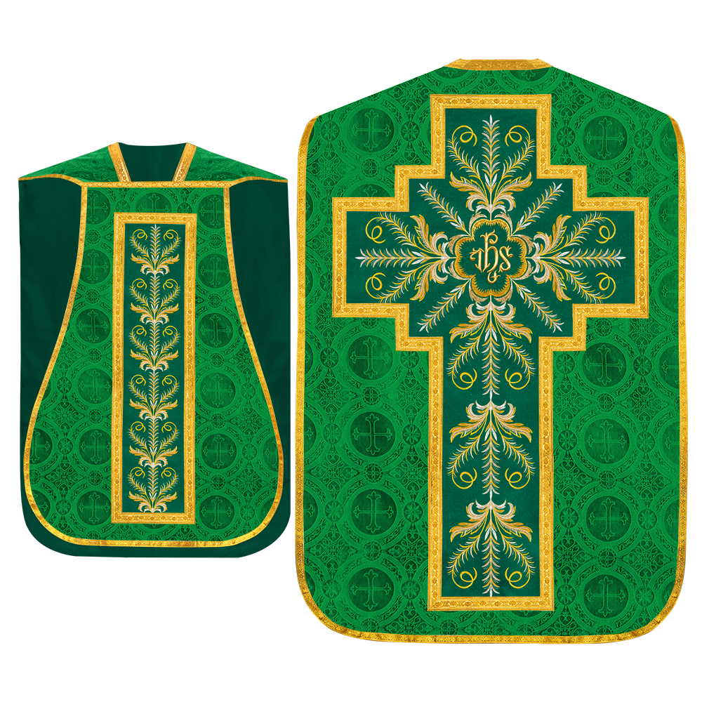 Set of Four Roman Chasuble with liturgical motifs