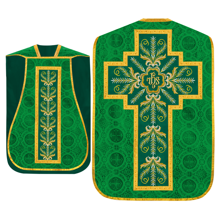 Set of Four Roman Chasuble with liturgical motifs