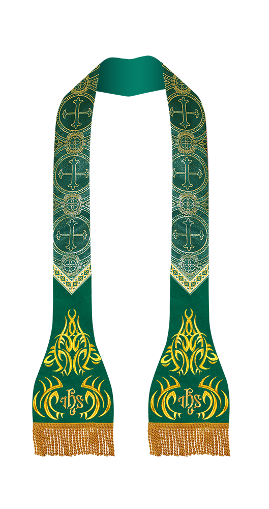 Set of Four Liturgical Roman Stole with Trims