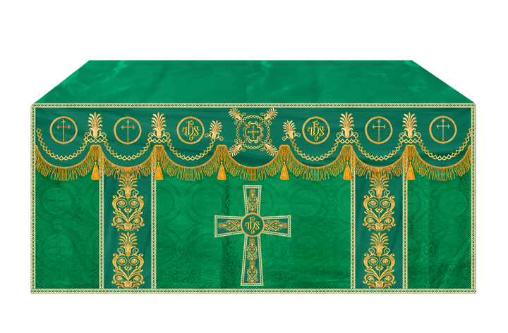 Altar Cloth with Embroidered Motif and Trims