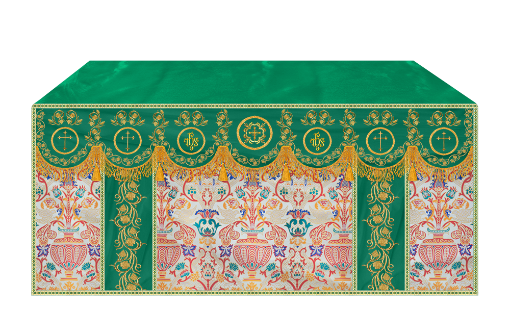 Tapestry  Altar Cloth with Liturgical Motif and Trims