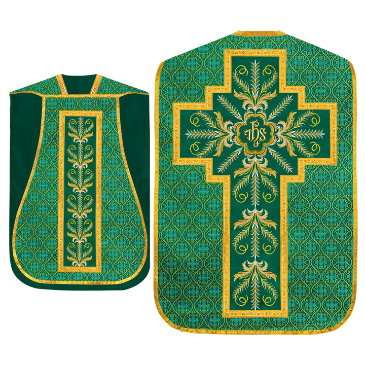 Set of Four Roman Chasuble with liturgical motifs