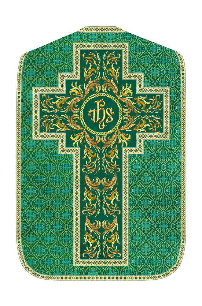 Roman Chasuble Vestment With Woven Braids and Trims