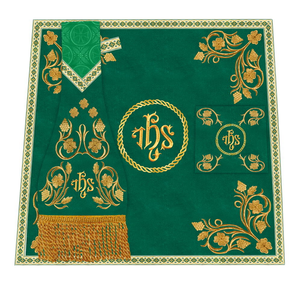 Elegant Embroidered Mass Set with Grapes Design