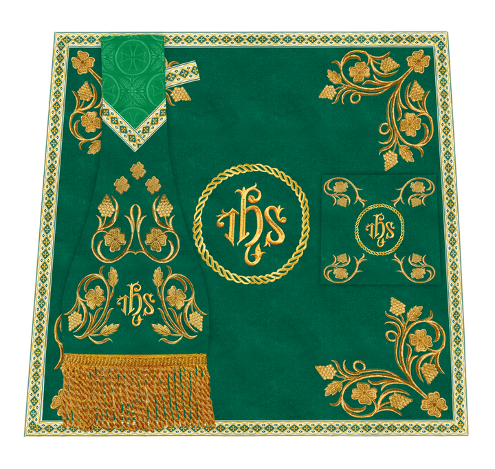 Elegant Embroidered Mass Set with Grapes Design