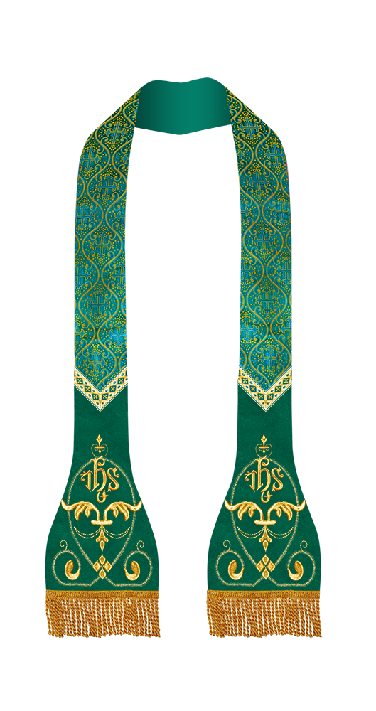 Set of Four Catholic Stole with Embroidered Trims