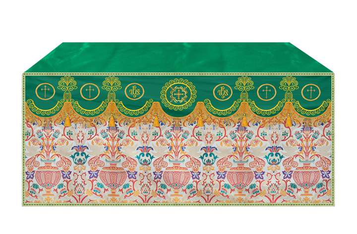 Embroidered Tapestry Altar Cloth with Ornate Orphrey