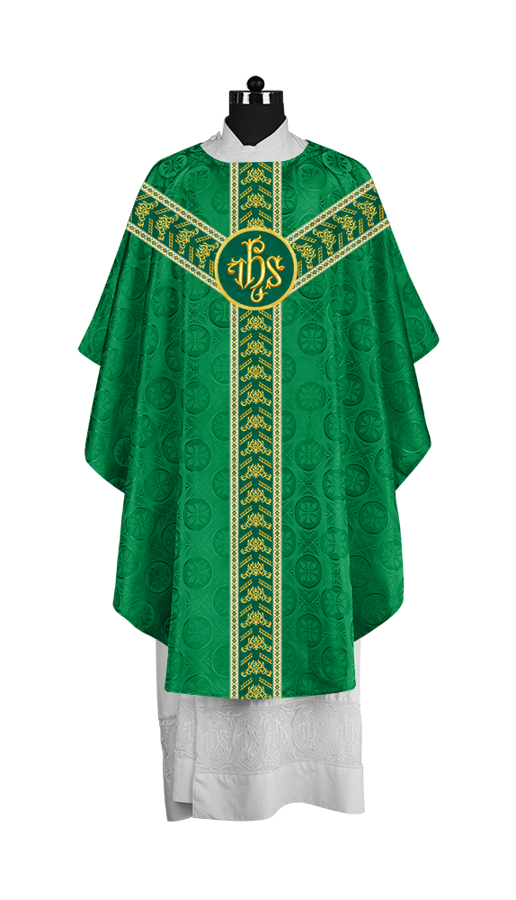 Liturgical Gothic Chasuble with Fine Embroidery Motif