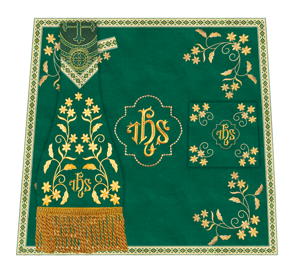 Borromean Chasuble Vestment Ornated With Floral Design and Trims