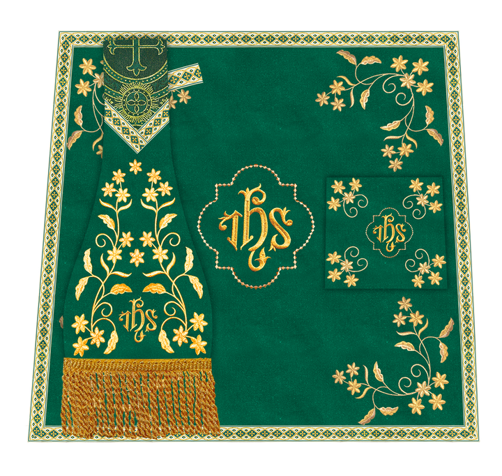 Borromean Chasuble Vestment Ornated With Floral Design and Trims