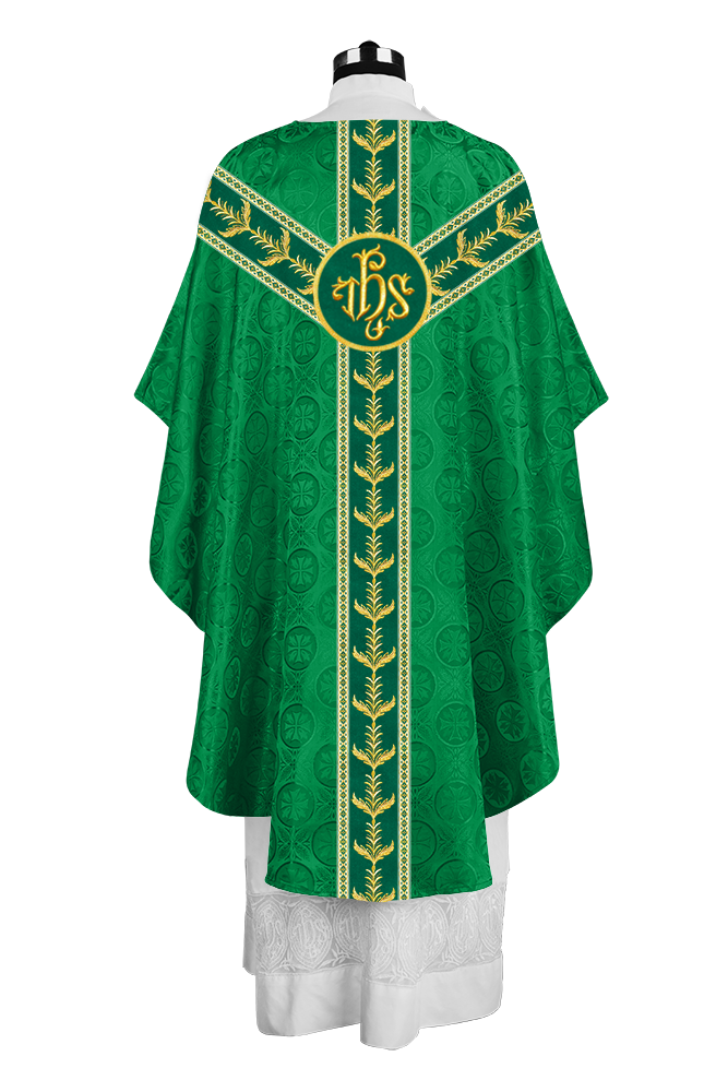 Embroidered Gothic Chasuble with Intricate Liturgical Detailing