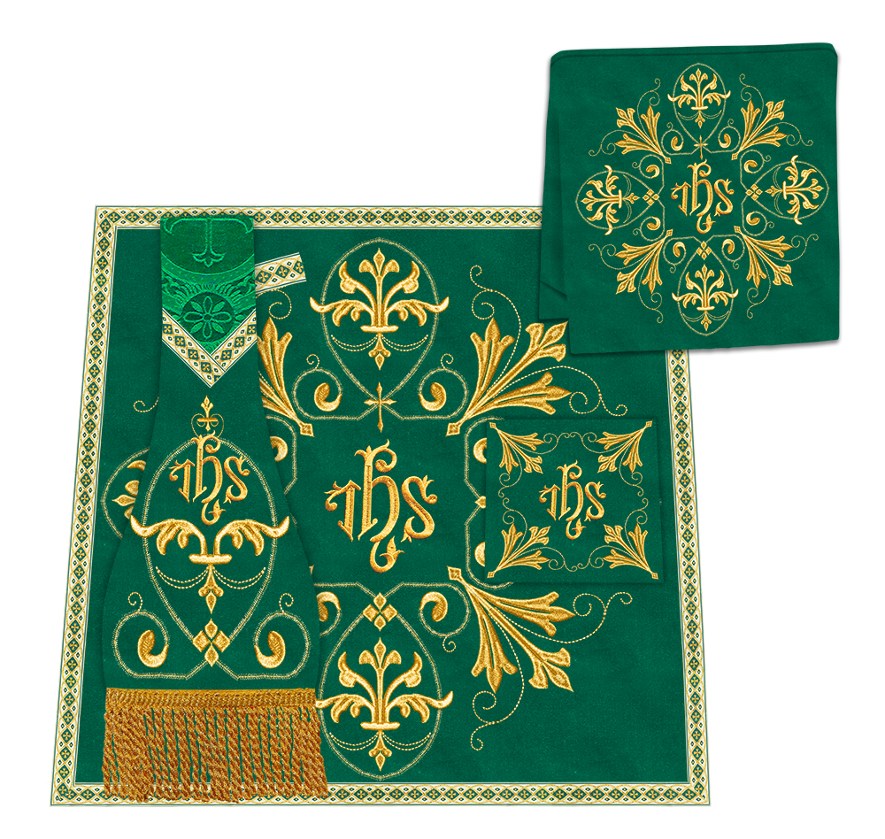 Embroidered Roman Cope Vestment with Braided Trims