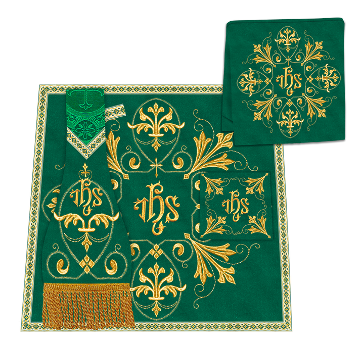 Embroidered Roman Cope Vestment with Braided Trims