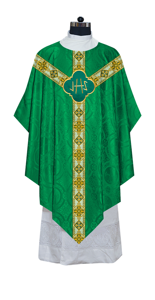 Pugin Chasuble with Braided Lace Orphrey