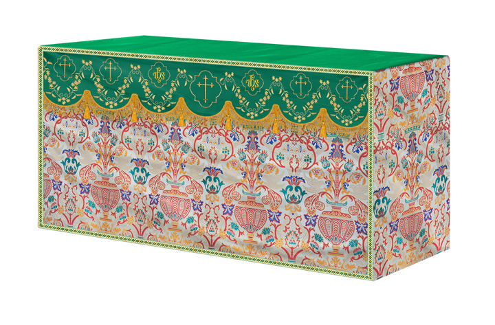 Tapestry Altar Cloth Adorned with Intricate Embroidery