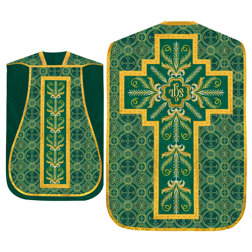 Set of Four Roman Chasuble with liturgical motifs