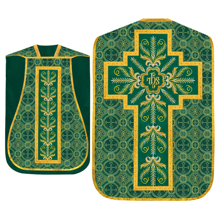 Set of Four Roman Chasuble with liturgical motifs