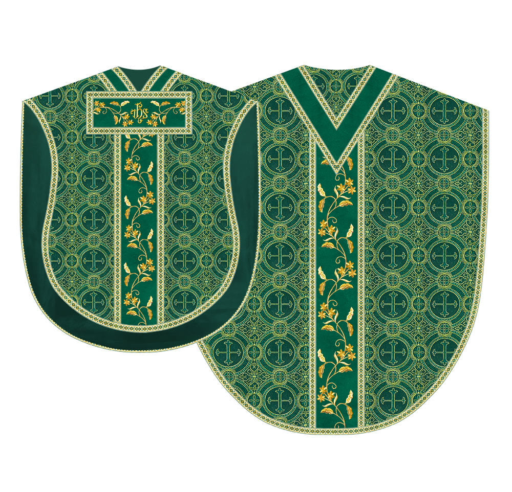 Borromean Chasuble Vestment Ornated With Floral Design and Trims