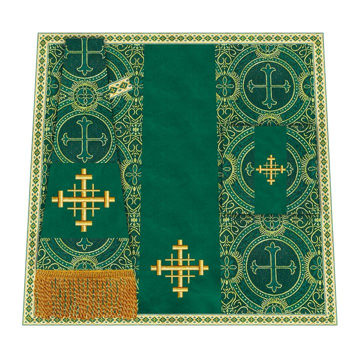 Liturgical Cross Embroidered Mass Set and braided trims