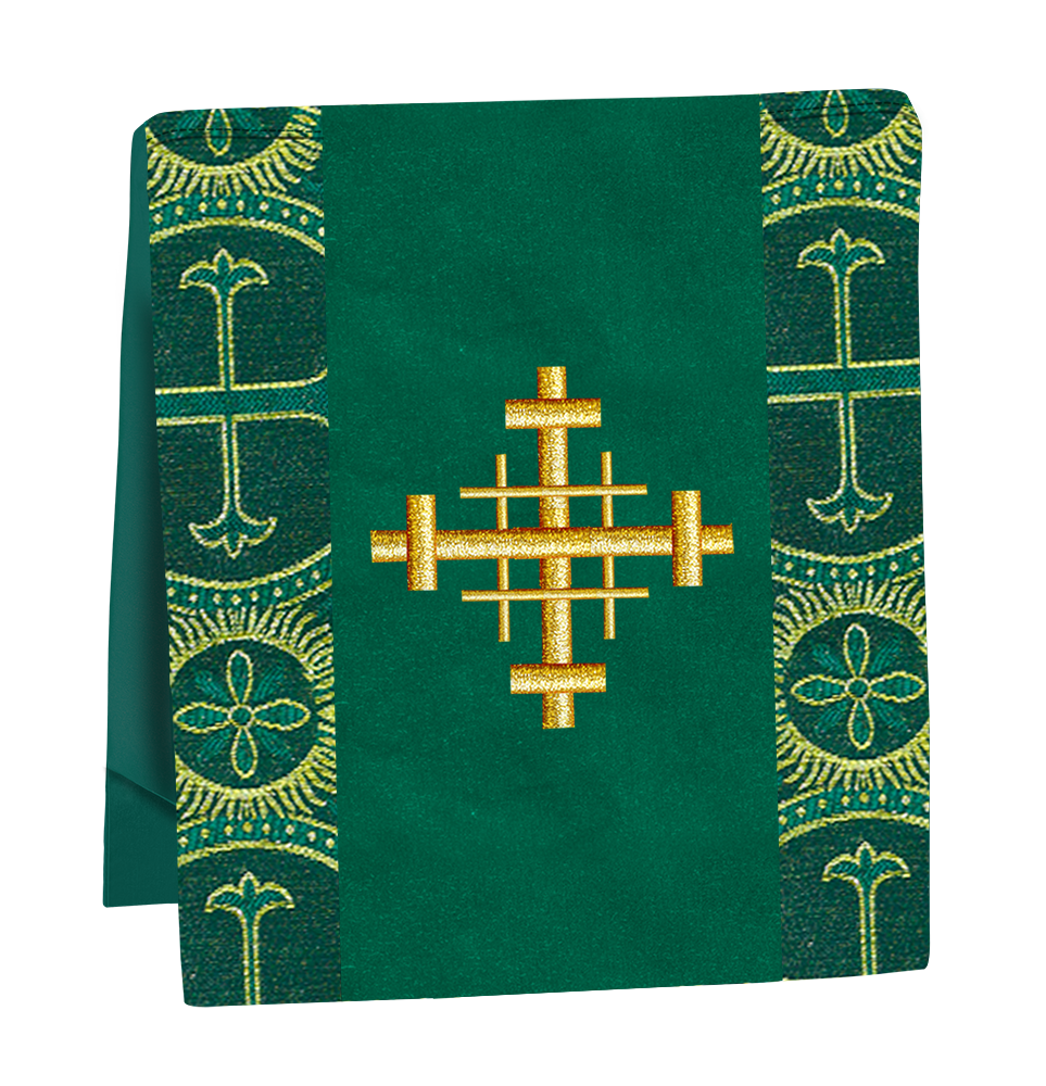 Liturgical Cross Embroidered Mass Set and braided trims