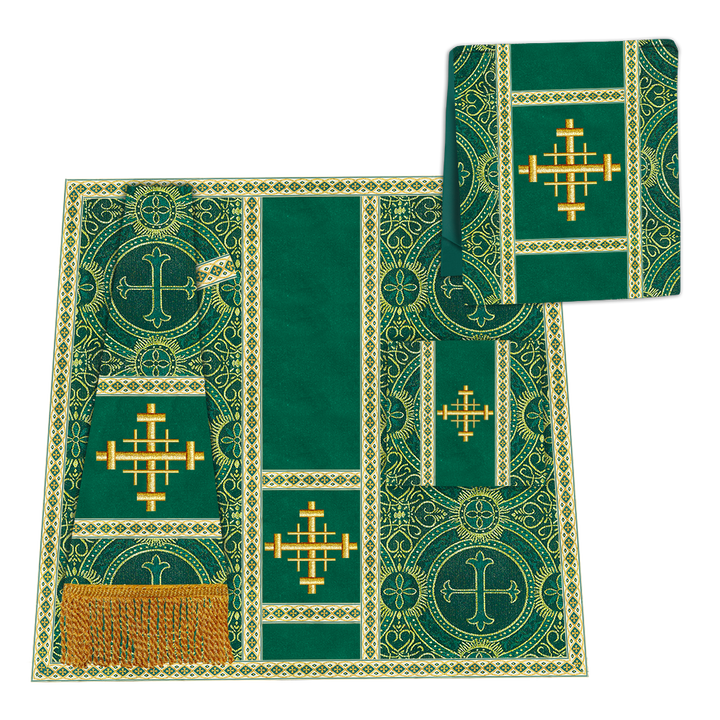 Gothic Chasuble Vestment with Embroidered Cross and Trims