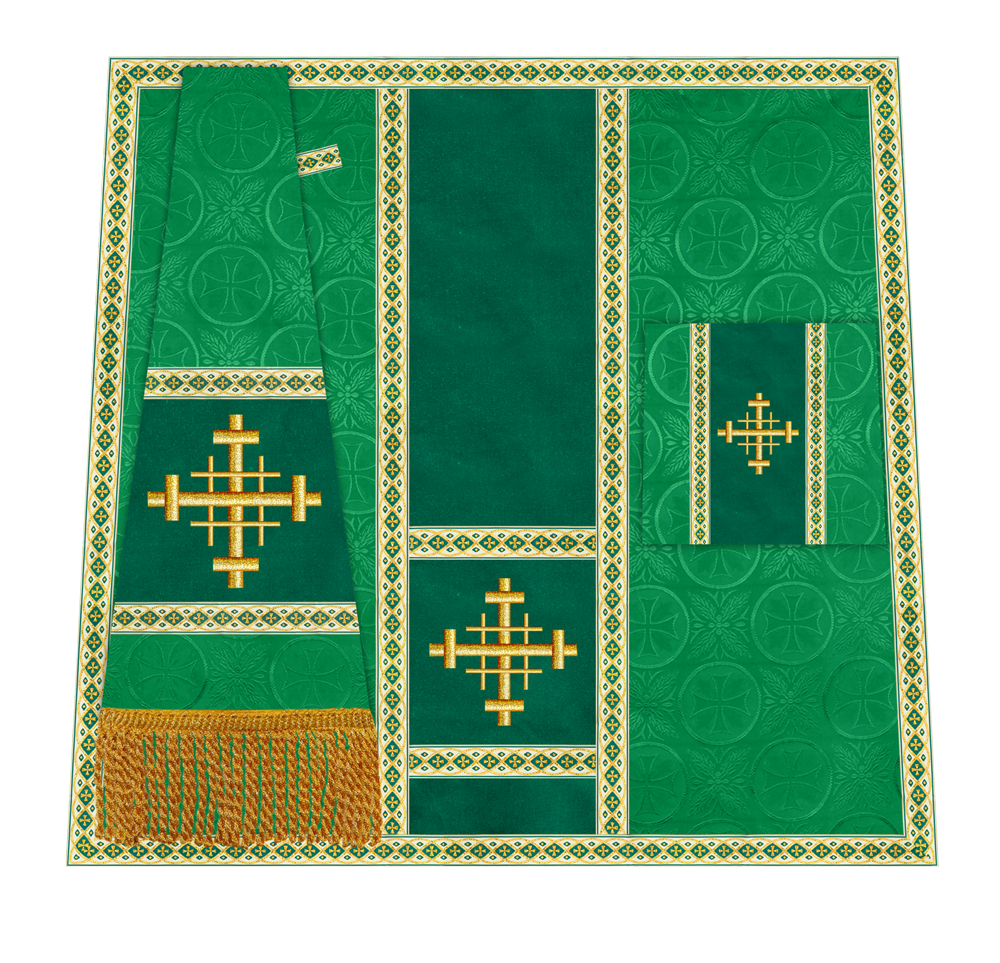 Traditional Altar Mass Set with  Embroidered Motifs