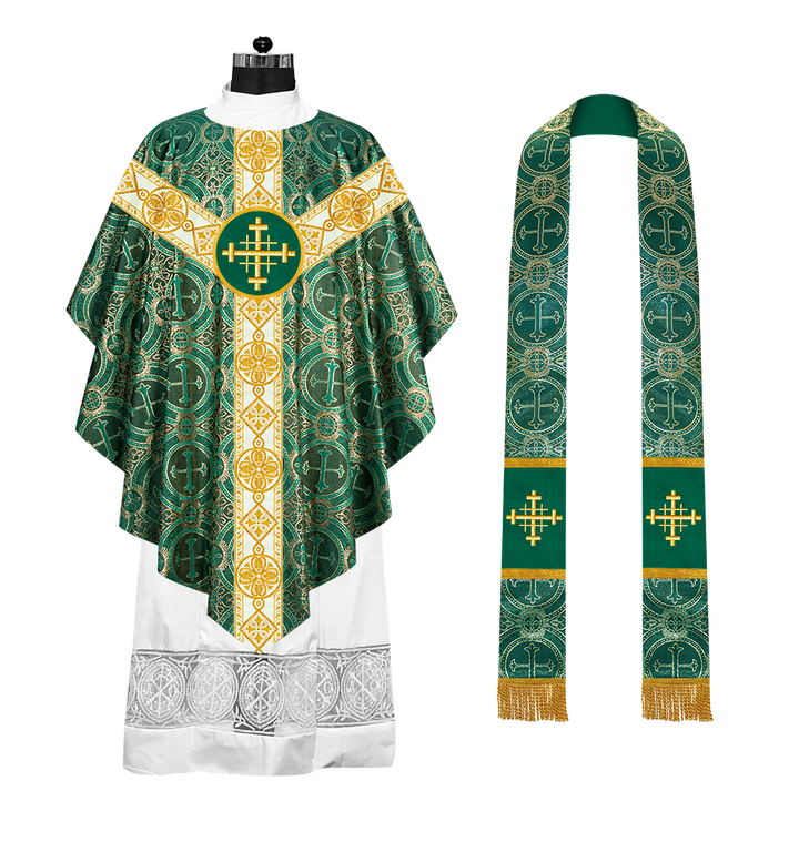 Pugin Style Chasuble with Embroidered Orphrey