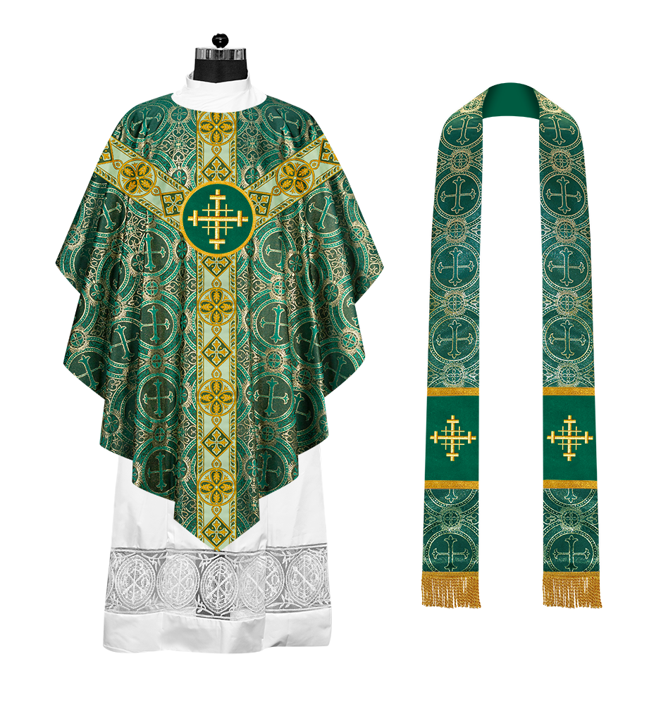 Pugin Style Chasuble with Embroidered Orphrey