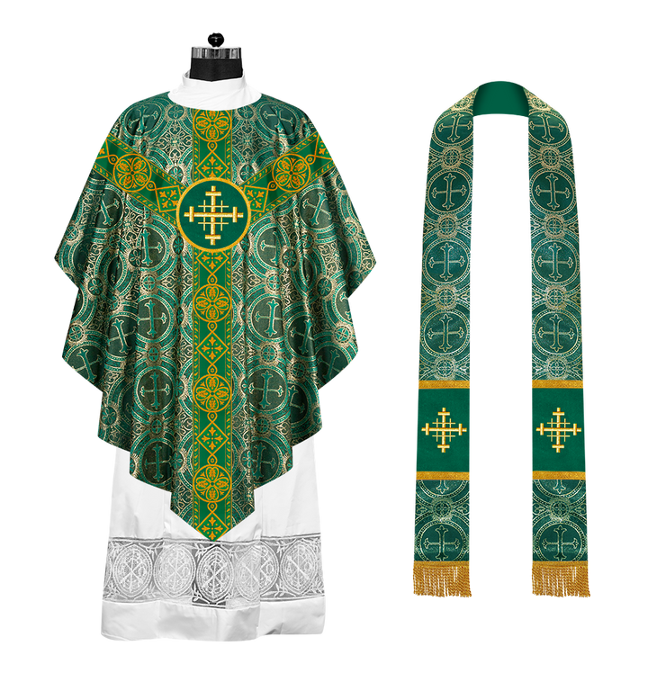 Pugin Style Chasuble with Embroidered Orphrey