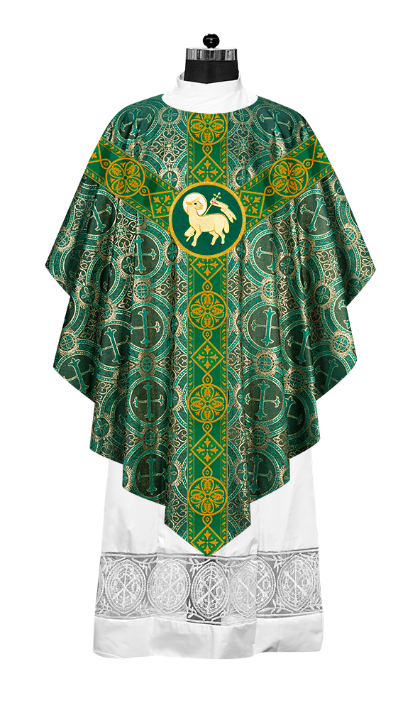 Pugin Style Chasuble with Embroidered Orphrey