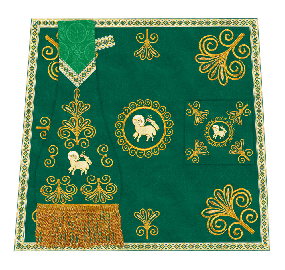 Elegant Church Mass Set with Embroidered Motifs