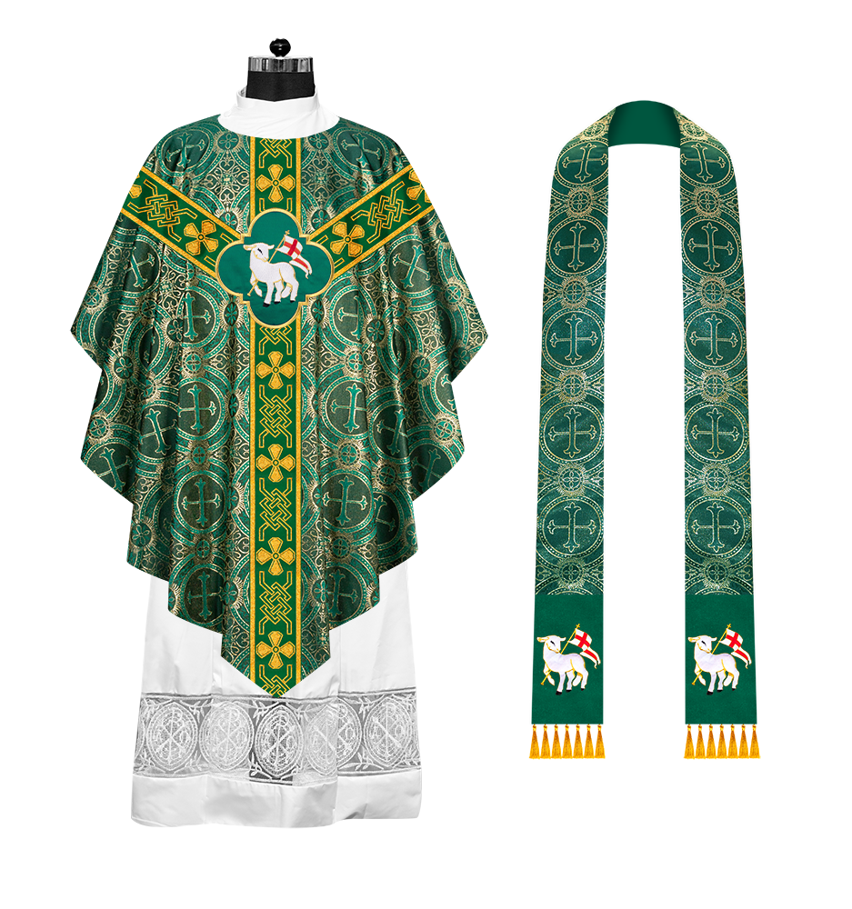 Embroidered Pugin Chasuble with Spiritual Motif